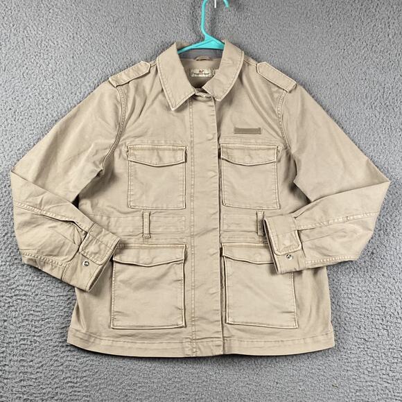 Vineyard Vines Women's XS Tan Utility Jacket Safari Military Style Pockets - Picture 1 of 8